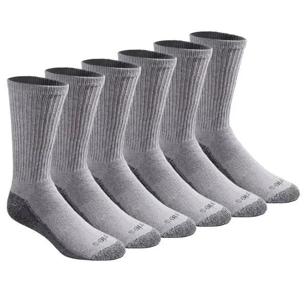 Мужские носки Dri-Tech Comfort с контролем влажности, 6 пар носков для экипажа Dickies, серый