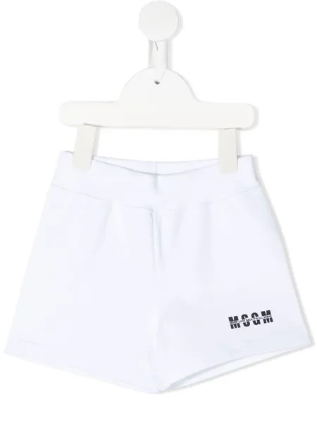 MSGM Kids шорты с логотипом и эластичным поясом