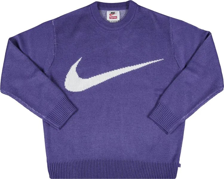 Свитер Supreme x Nike Swoosh Sweater 'Purple', фиолетовый