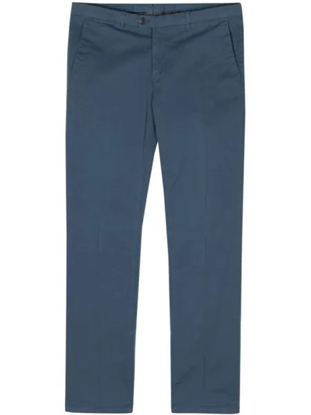 Corneliani зауженные брюки чинос средней посадки, синий