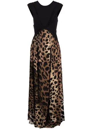 Just Cavalli длинное платье с леопардовым принтом