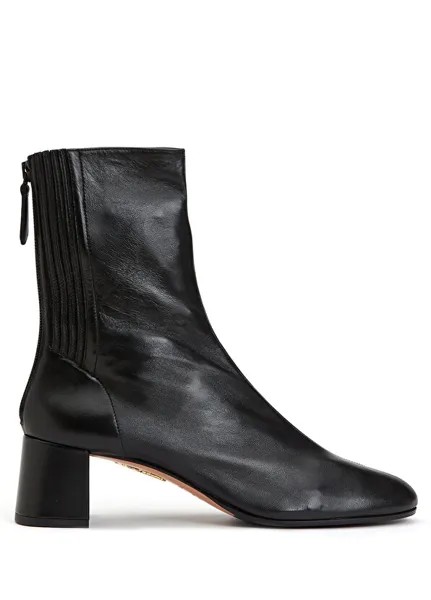 Черные женские кожаные ботинки saint honore Aquazzura