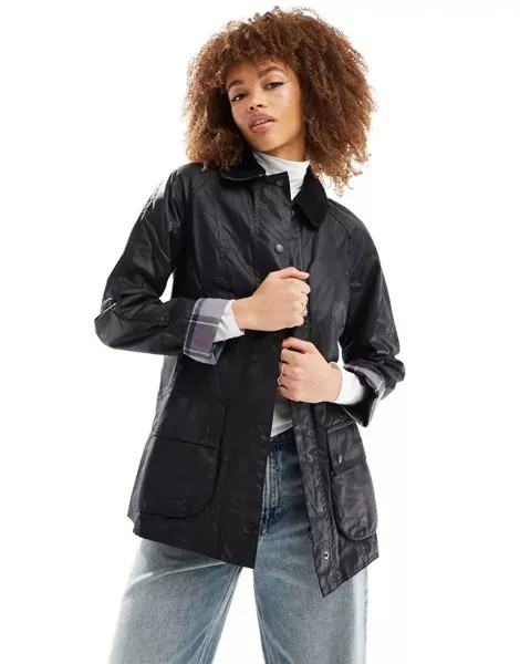 Черная вощеная куртка Barbour Beadnell
