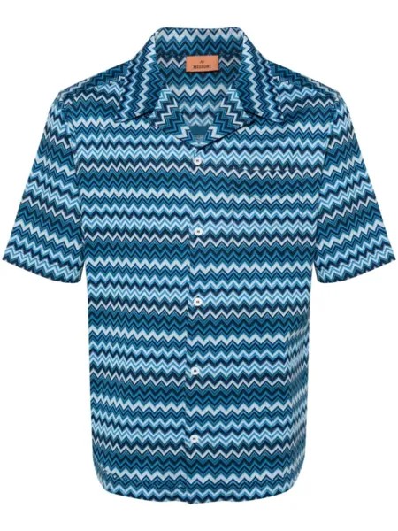 Missoni рубашка с узором зигзаг, синий