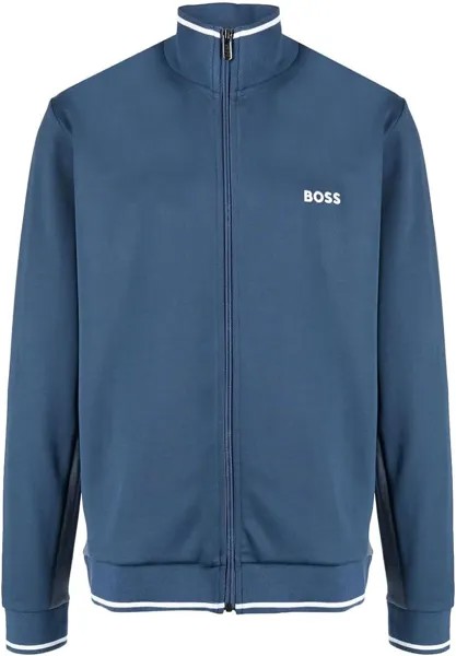 Hugo Boss Мужская хлопковая спортивная куртка с молнией во всю длину, синий