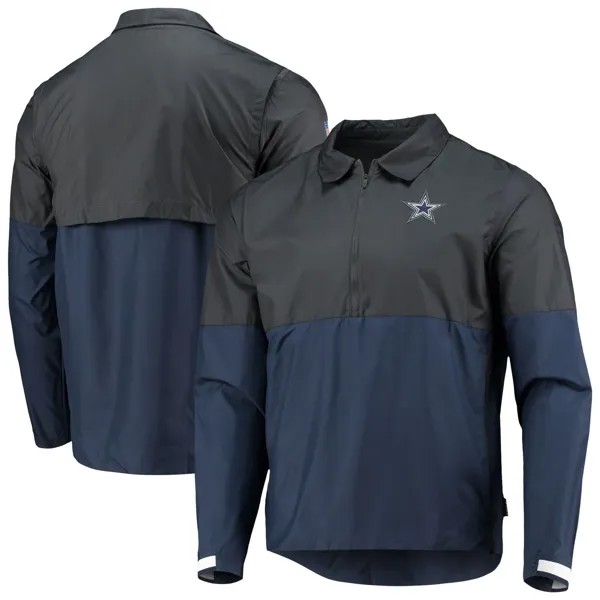 Мужская куртка Dallas Cowboys антрацитового/темно-синего цвета с застежкой-молнией на половину длины Nike