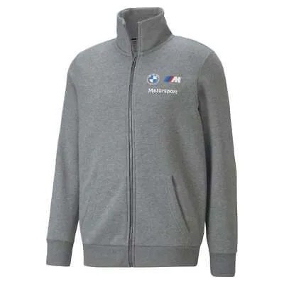 Puma Bmw Mms Ess Fleece Full Zip Jacket Мужская серая повседневная спортивная верхняя одежда 5362