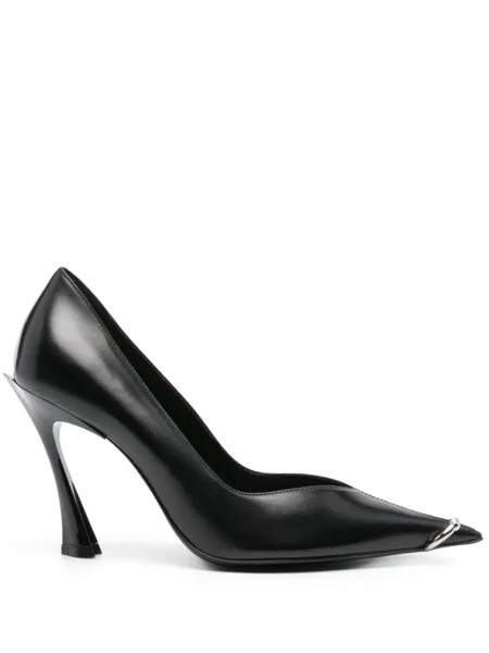 Mugler туфли с металлическим декором, черный