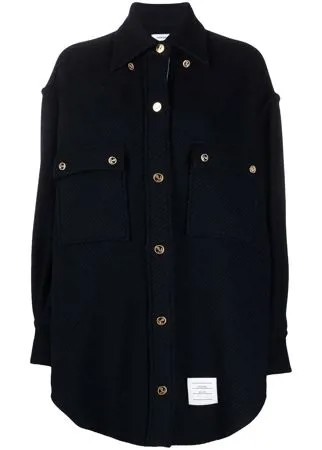 Thom Browne твидовая рубашка оверсайз