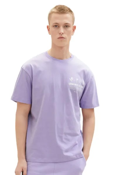 Мужская футболка сиреневого цвета Tom Tailor Denim, фиолетовый