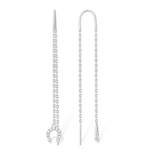 Серьги цепочки Яхонт, серебро, 925 проба, фианит, бесцветный