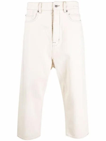 Rick Owens DRKSHDW укороченные джинсы прямого кроя, нейтральный цвет