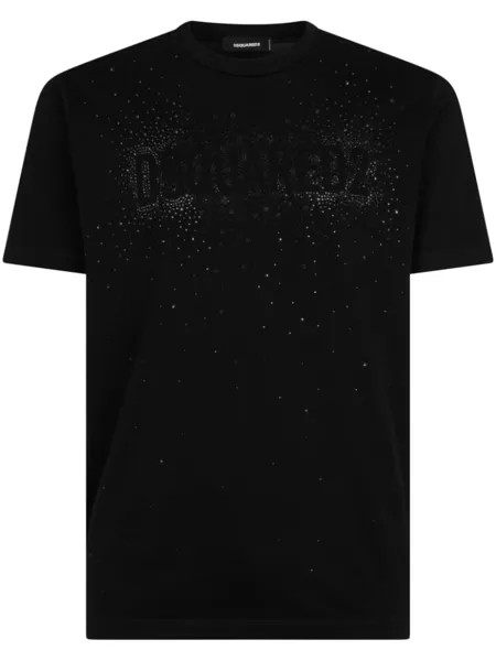 Dsquared2 logo-sparkle crew-neck T-shirt, черный