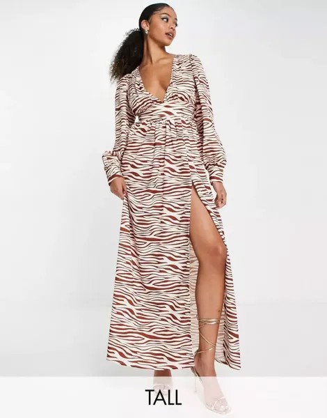 Эксклюзивное платье макси с разрезом по ноге In The Style x Yasmin Devonport