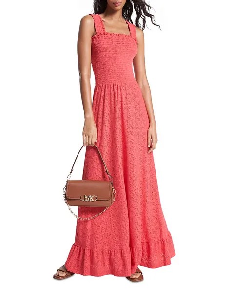 Присборенное платье макси с люверсами Michael Kors