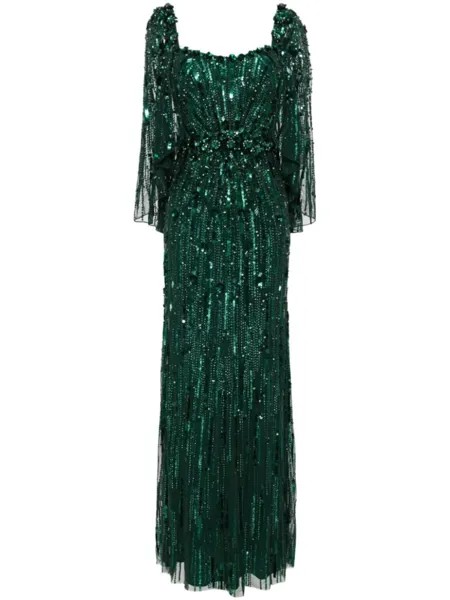 Платье Brightstar с пайетками Jenny Packham, зеленый