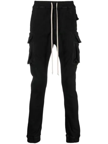 Rick Owens DRKSHDW брюки скинни с кулиской, черный