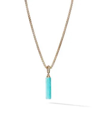 David Yurman 18kt yellow gold Amulets amazonite barrel pendant