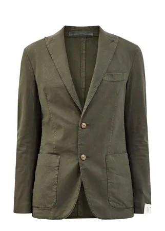 Однобортный пиджак из хлопка с добавлением волокон льна