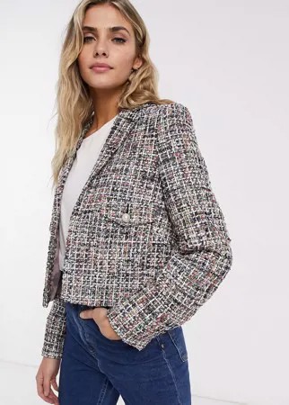 Пиджак от комплекта из разноцветного букле Miss Selfridge-Многоцветный