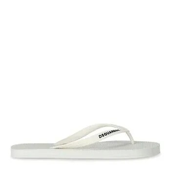 Белые шлепанцы Dsquared2 с логотипом Man