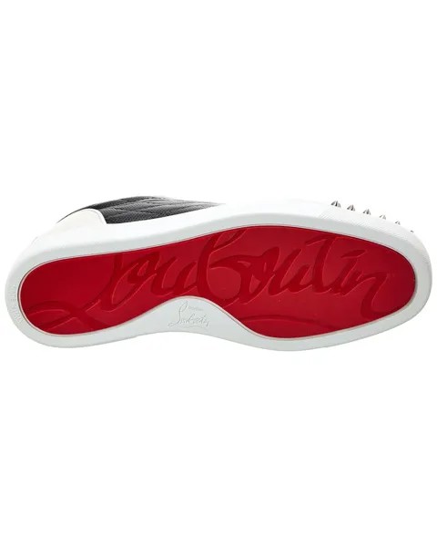 Christian Louboutin Louis Junior Spikes Orlato Кожаные Кроссовки, синий