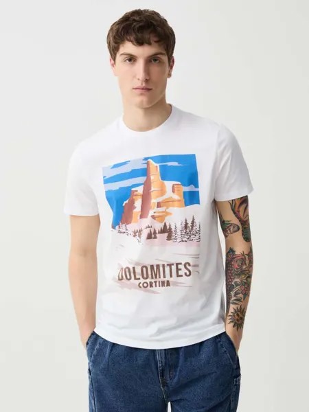 Футболка с принтом dolomiti cortina Ovs, цвет optical white