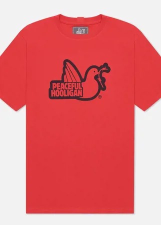 Мужская футболка Peaceful Hooligan Outline Dove, цвет красный, размер M