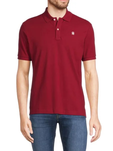 Поло с логотипом Dunda Slim Fit G-Star Raw, красный