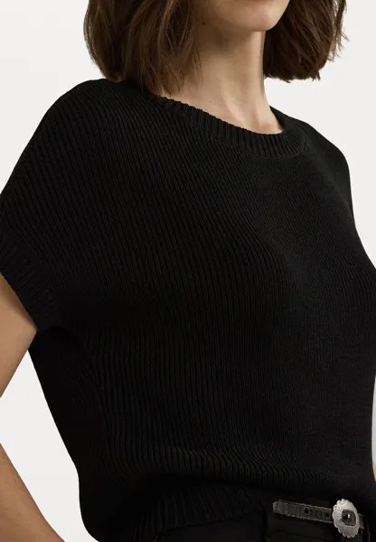 Базовая футболка RIB KNIT SHORT SLEEVE JUMPER Ralph Lauren, черный