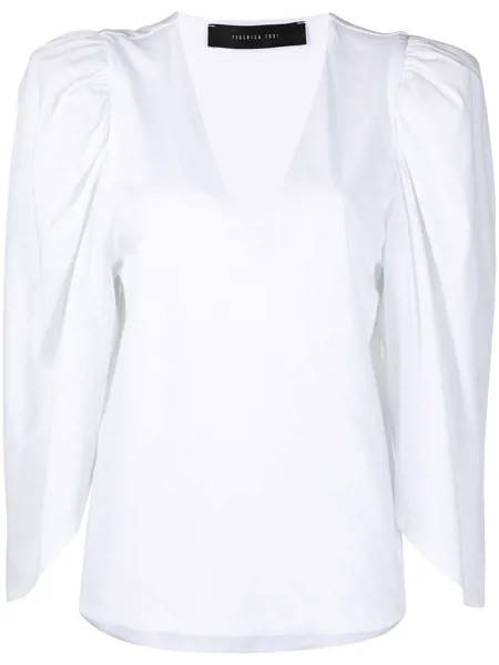 Federica Tosi блузка с V-образным вырезом и пышными рукавами
