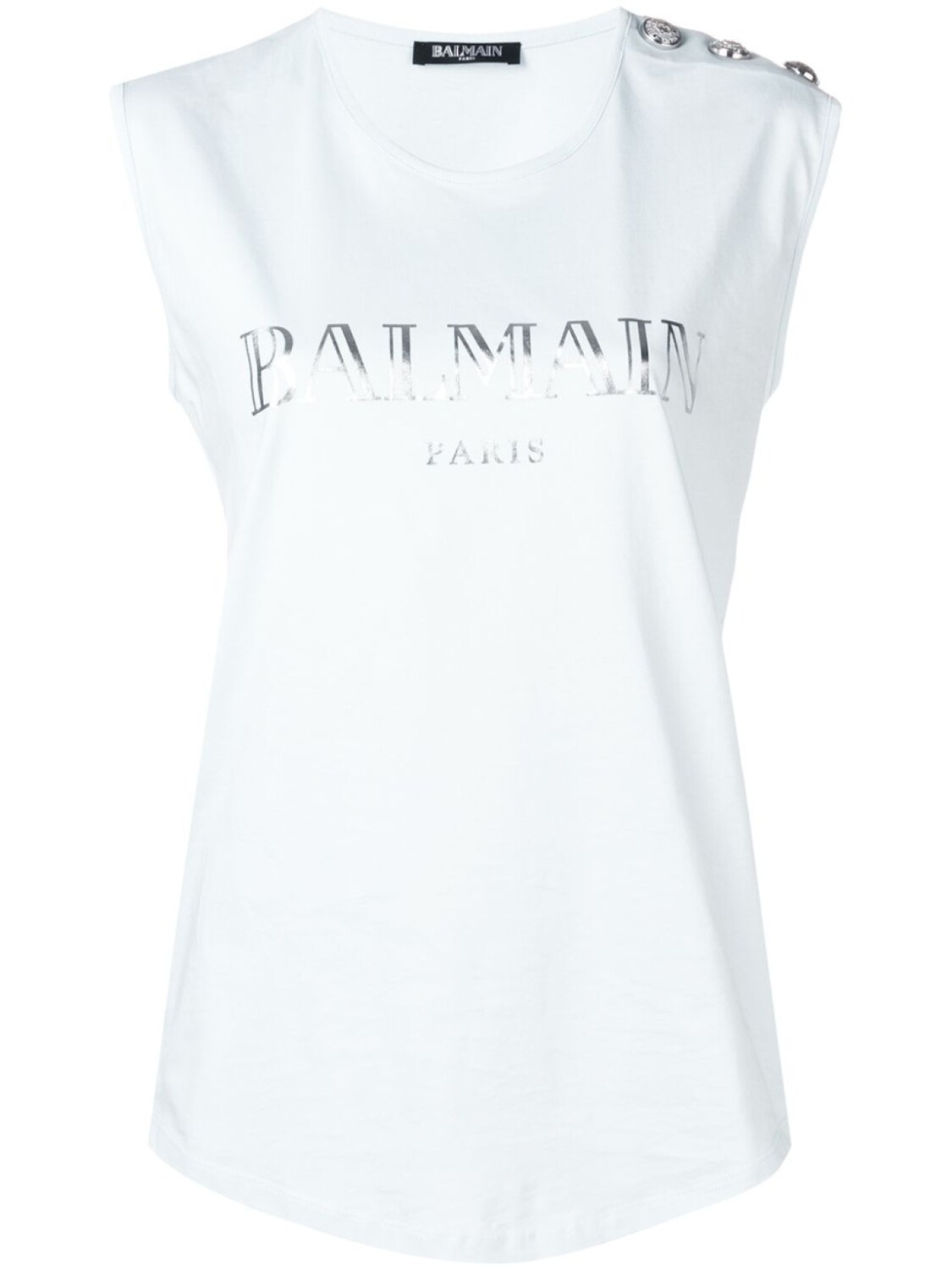 Топ с декоративными пуговицами Balmain, синий