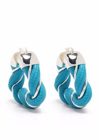 Bottega Veneta серебряные витые серьги-кольца