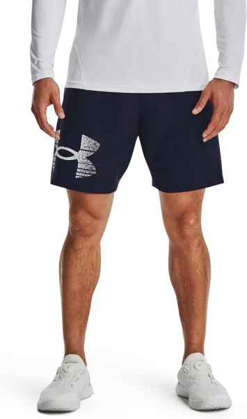 Шорты Under Armour Woven Graphic Shorts, цвет Midnight Navy/White