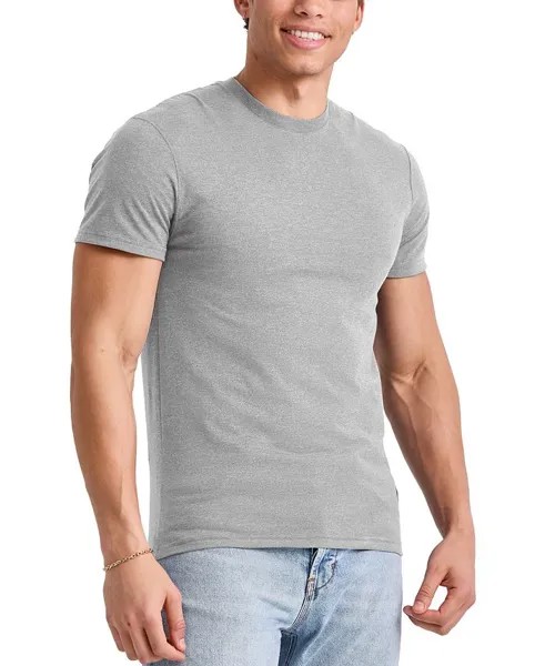 Мужская хлопковая футболка Originals с коротким рукавом Hanes, цвет Light Steel
