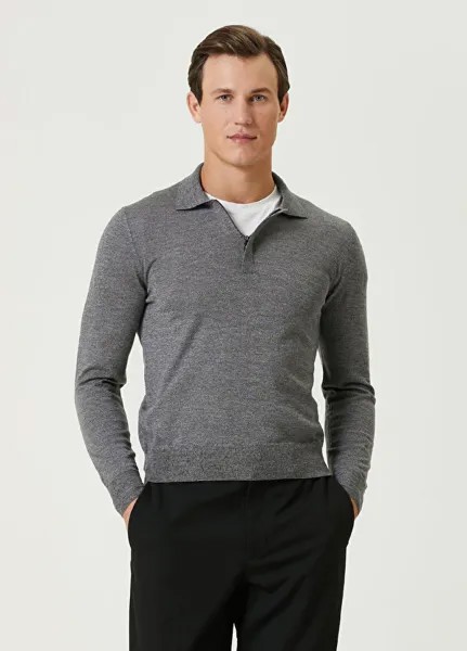 Серый свитер-поло Canali