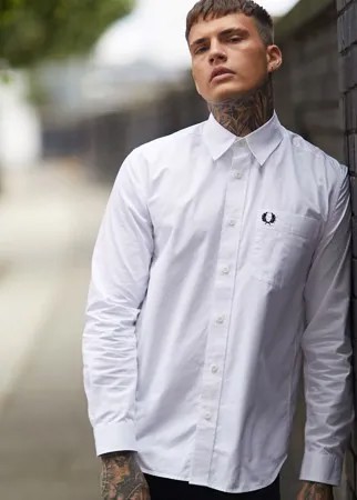 Белая поплиновая рубашка с карманом Fred Perry-Белый