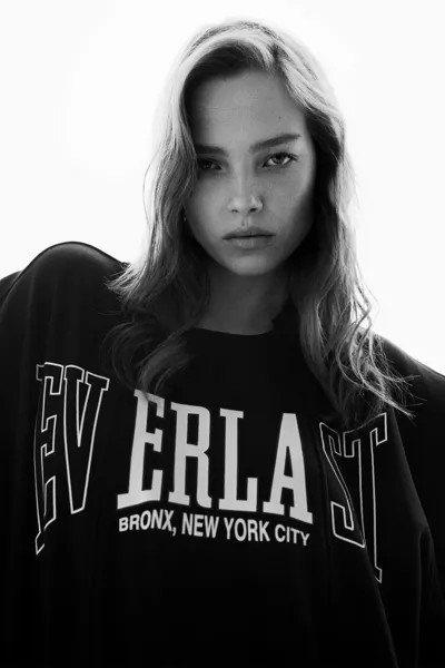 Плюшовая свитшот everlast x zara ZARA, темно-синий