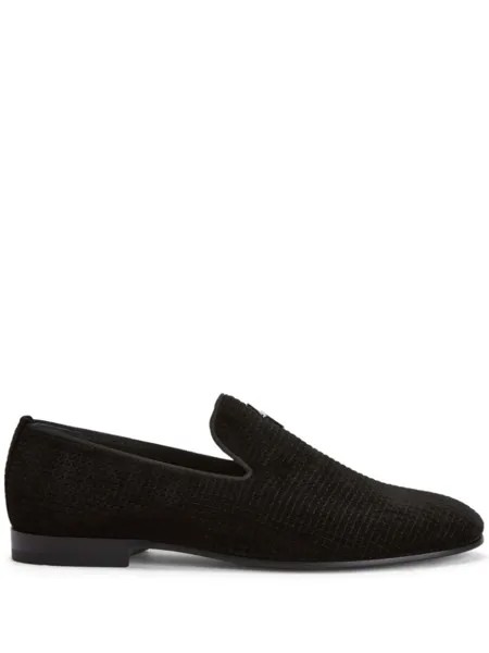 Giuseppe Zanotti бархатные лоферы G-Flash, черный