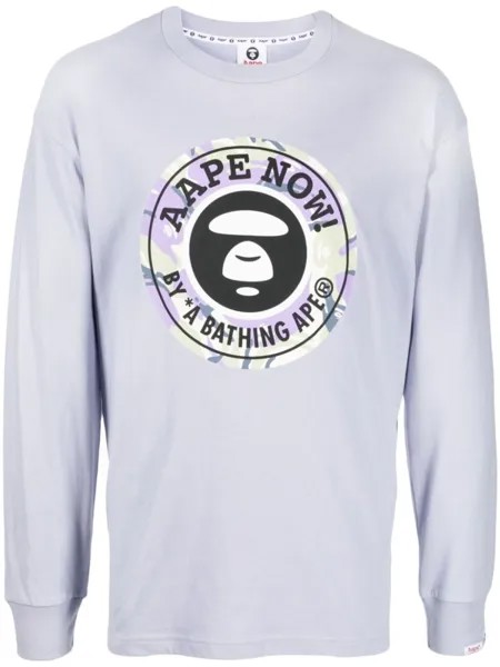 Футболка с логотипом AAPE BY *A BATHING APE, фиолетовый