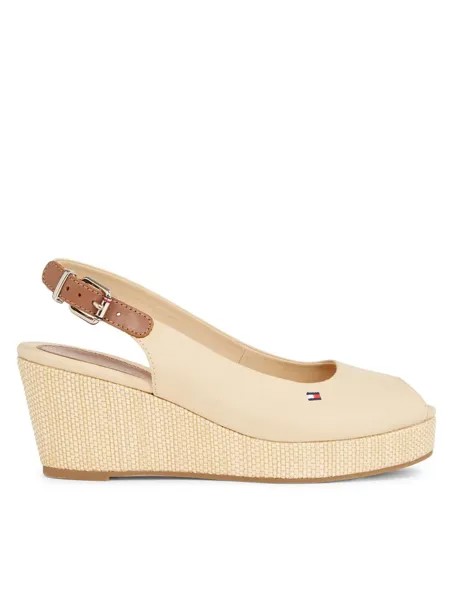 Эспадрильи Iconic Elba Sling Back Wedge Tommy Hilfiger, бежевый