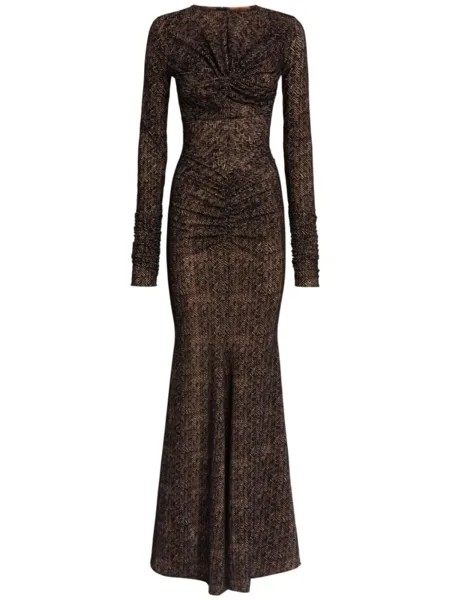 Missoni платье с зигзагообразными сборками, коричневый
