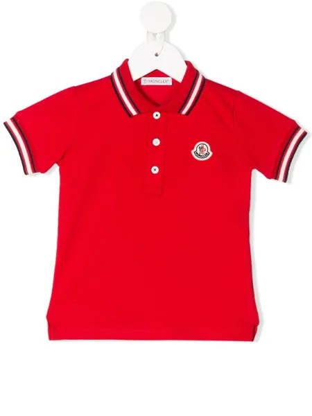Moncler Enfant рубашка-поло с вышитым логотипом