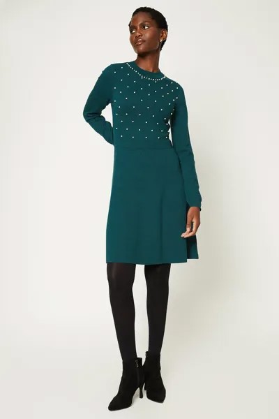 Вязаное платье из бисера Wallis, зеленый