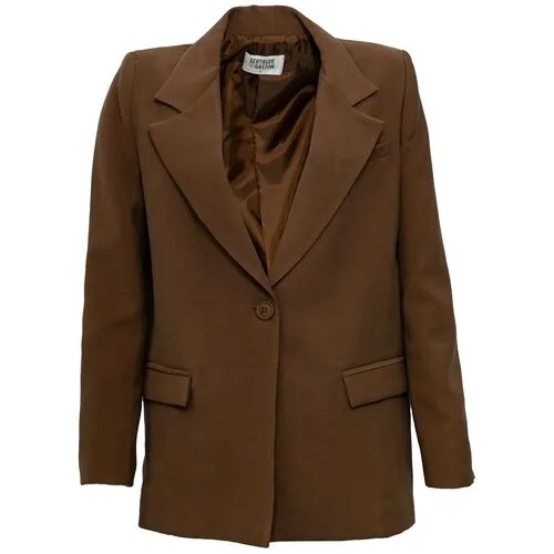 Пиджак Gertrude + Gaston, средней длины, силуэт прямой, размер 44, коричневый