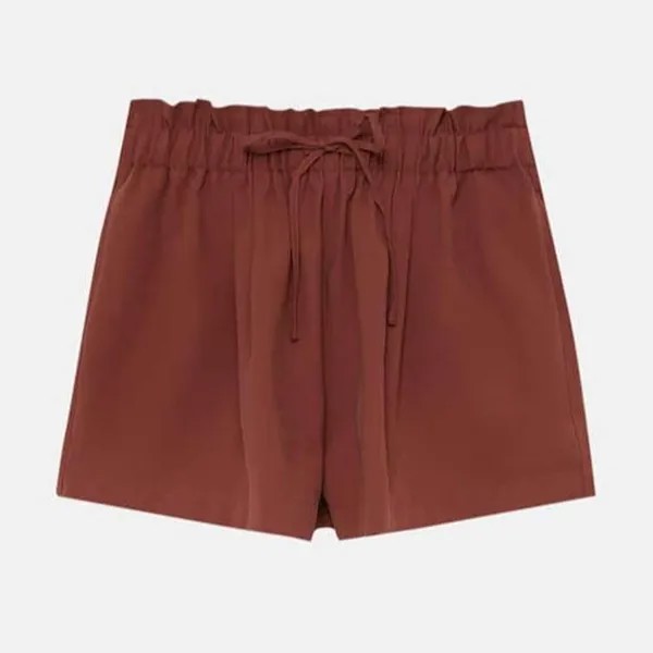 Шорты-бермуды Pull&Bear Paperbag, красно-коричневый