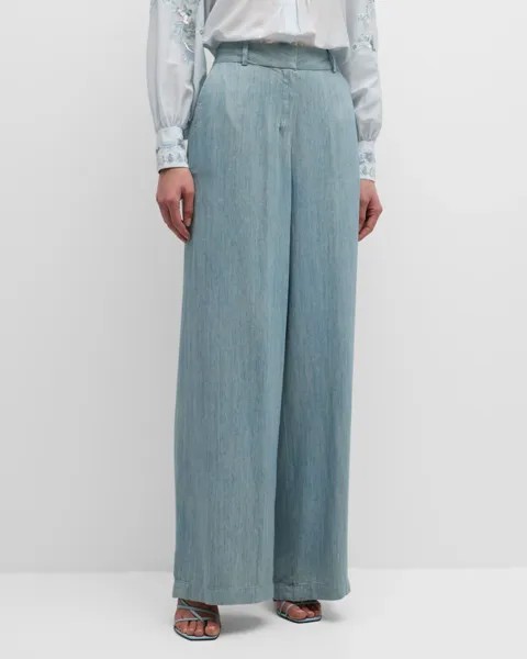 Прямые брюки с принтом Lydia Kobi Halperin, цвет Light Denim