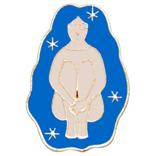 Брошь OTOKODESIGN, бижутерный сплав, белый, синий