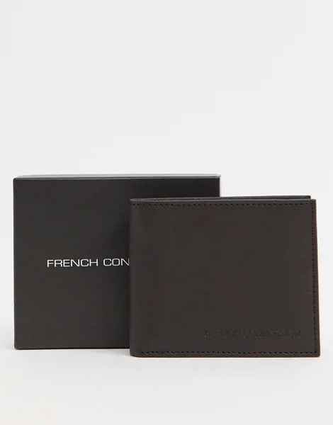 Коричневый классический кожаный бумажник French Connection-Коричневый цвет