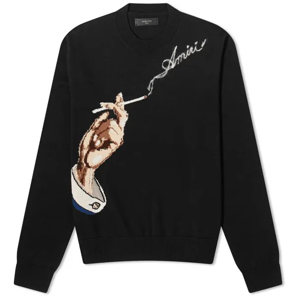 Свитер Amiri Smoke Logo Intarsia Crew, черный